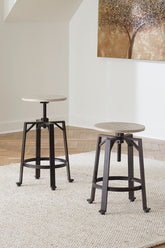 Bay Furniture Gallery - Ashley Furniture - Karisslyn Dining Room - Counter Height Stool (Set of 2) / Whitewash/Black - D336-024X2